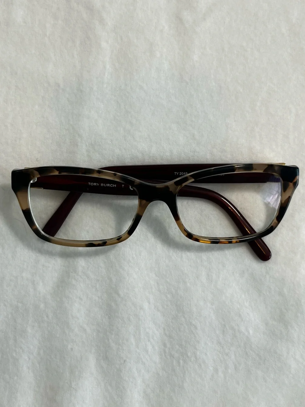 Tory Burch TY2049 Tortoise & Burgundy Rectangular Glasses